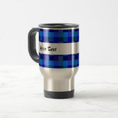 Mug De Voyage Motif de damier bleu (Devant gauche)