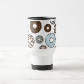 Mug De Voyage Motif De Donuts, Donuts Bleus, Donuts Brown (Centre)