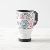 Mug De Voyage Motif De Donuts, Donuts Roses, Donuts Bleus (Devant droit)