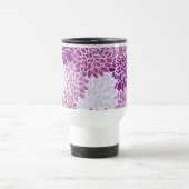 Mug De Voyage Motif De Fleurs, Dahlia Violet, Votre Nom (Centre)