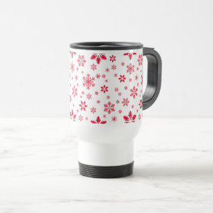 Mug De Voyage Motif de flocon de neige, Flammes de neige rouges,
