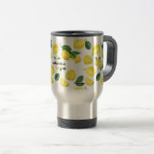 Mug De Voyage Motif de fruits aux citrons jaunes (Devant droit)