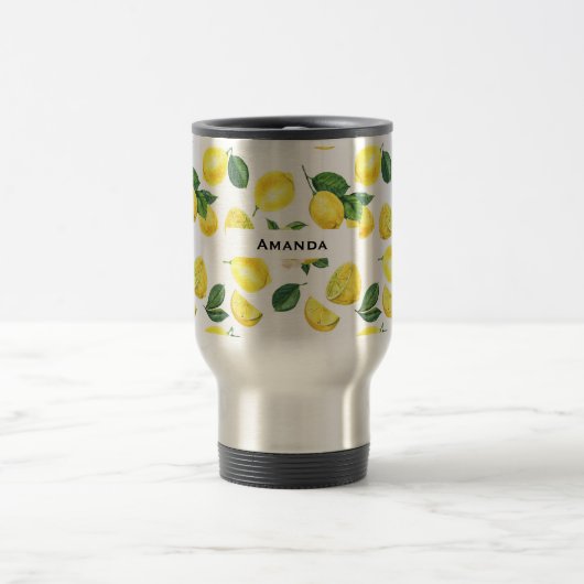 Mug De Voyage Motif de fruits aux citrons jaunes (Centre)