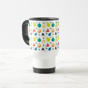 Mug De Voyage Motif de fruits, Plum, Orange, Citron, Poire, Pomm