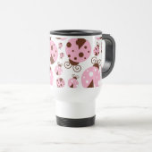 Mug De Voyage Motif De Ladybugs, Mignons Ladybugs, Pink Ladybugs (Devant droit)