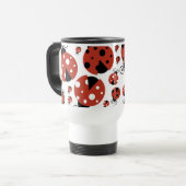 Mug De Voyage Motif De Ladybugs, Red Ladybugs, Votre Nom (Devant gauche)