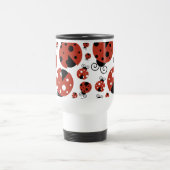 Mug De Voyage Motif De Ladybugs, Red Ladybugs, Votre Nom (Centre)