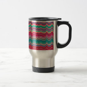 Mug De Voyage Motif de lignes déformées rétro