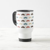 Mug De Voyage Motif de moustache rétro en plusieurs couleurs (Devant gauche)