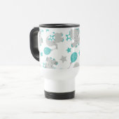 Mug De Voyage Motif D'Eléphants, Eléphants Mignons, Votre Nom (Devant gauche)