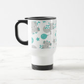 Mug De Voyage Motif D'Eléphants, Eléphants Mignons, Votre Nom (Gauche)