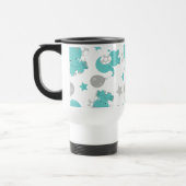 Mug De Voyage Motif Des Eléphants Bleus, Étoiles, Votre Nom (Gauche)