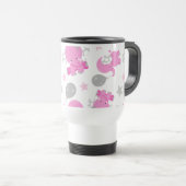 Mug De Voyage Motif Des Eléphants Roses, Eléphants Mignons, Étoi (Devant droit)