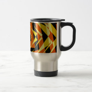 Mug De Voyage Motif diamant rayé orange et jaune