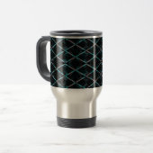 Mug De Voyage Motif diamant texturé bleu (Devant gauche)
