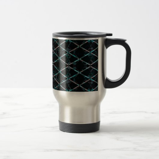 Mug De Voyage Motif diamant texturé bleu (Droit)