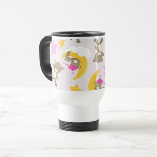 Mug De Voyage Motif D'Ours, Nounours, Mignons Ours, Étoiles (Devant gauche)