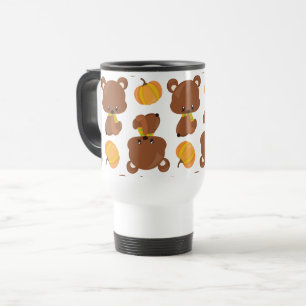 Mug De Voyage Motif D'Ours, Ours Mignons, Automne, Citrouille
