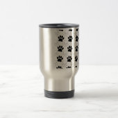 Mug De Voyage Motif Empreinte de patte de chien noir et blanc (Centre)