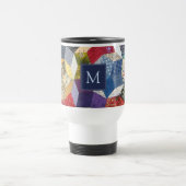 Mug De Voyage Motif Étoiles Patchwork Decoupage Monogramme (Centre)