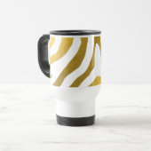 Mug De Voyage Motif Faux Gold Zebra Print Stripes (Devant gauche)
