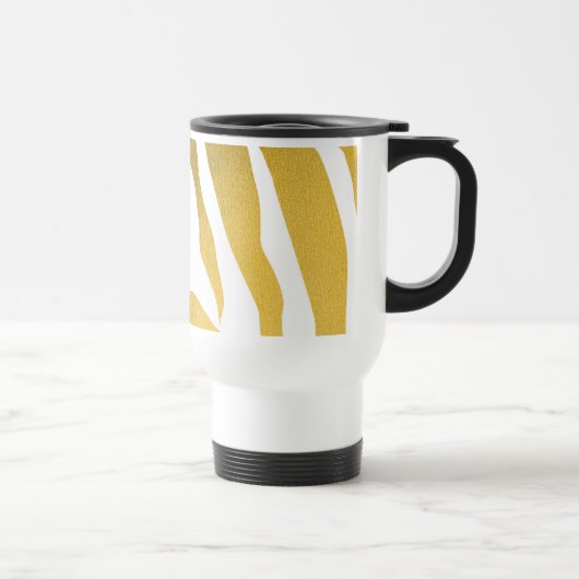 Mug De Voyage Motif Faux Gold Zebra Print Stripes (Droite)