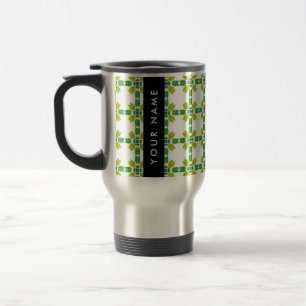 Mug De Voyage Motif feuille, Feuilles verts, votre nom