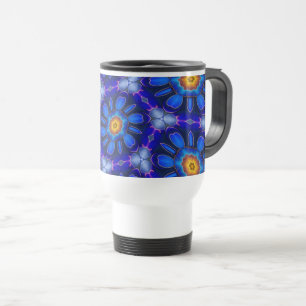 Mug De Voyage Motif Fleurs bleues Abstraites
