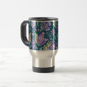 Mug De Voyage Motif Fleurs et Oiseaux de Style Antique