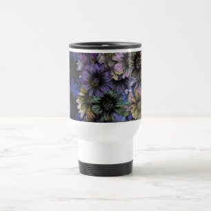 Mug De Voyage Motif floral bleu et orange