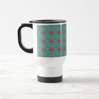 Mug De Voyage  motif floral corail tropical sur sarcelle 