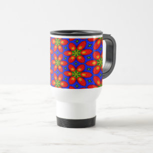 Mug De Voyage Motif Floral Rouge mou