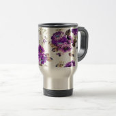 Mug De Voyage Motif floral violet (Devant droit)