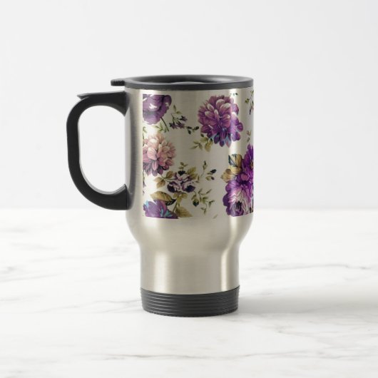 Mug De Voyage Motif floral violet (Gauche)