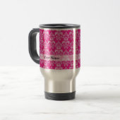 Mug De Voyage Motif humide rose chaud (Devant gauche)