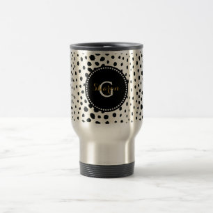 Mug De Voyage Motif imprimé guépard noir blanc chic monogramme