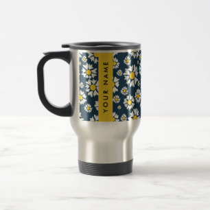 Mug De Voyage Motif Marguerite, Marguerites Blanches, Votre Nom
