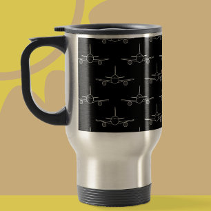 Mug De Voyage Motif moderne en plan noir et blanc