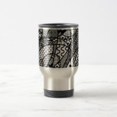 Mug De Voyage Motif Patchwork Noir & Blanc 05 (Centre)