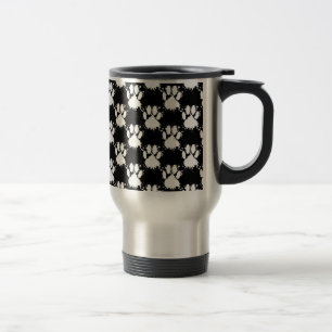 Mug De Voyage Motif Paw Chien Blanc Avec Paint Splatter