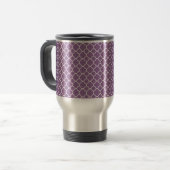 Mug De Voyage Motif Quatrefoil blanc mauve tendance (Devant gauche)