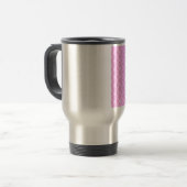 Mug De Voyage Motif Quatrefoil Rose Et Blanc (Devant gauche)