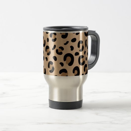 Mug De Voyage Motif rayé de tigre gras – Conception d'impression (Devant droit)