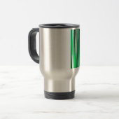 Mug De Voyage Motif rayé d'océan bleu vert (Devant gauche)