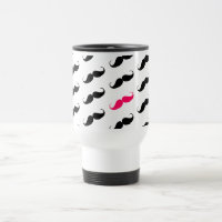Motif rose et noir Girly drôle de moustache