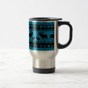 Mug De Voyage Motif rustique orignal bleu turquoise