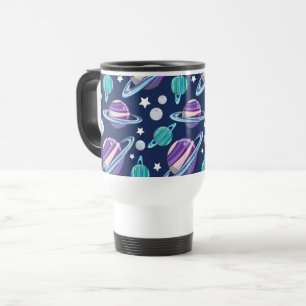 Mug De Voyage Motif spatial, Planètes, Étoiles, Galaxie, Cosmos