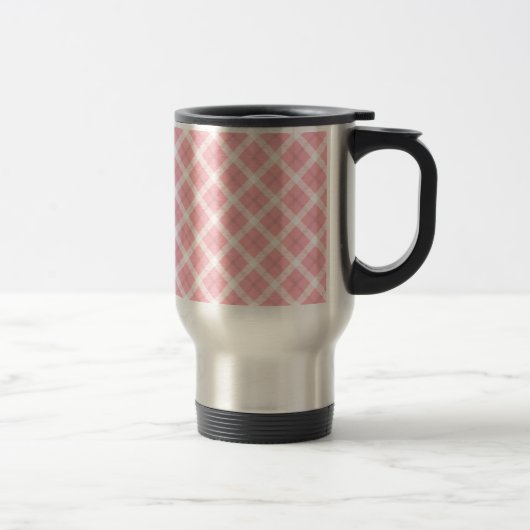 Mug De Voyage Motif Tartan Rose Et Blanc (Droit)