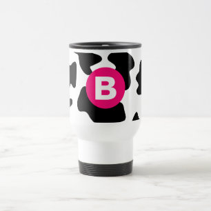 Mug De Voyage Motif vache fantaisiste patch en rose monogramme