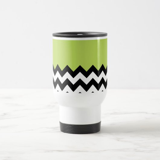 Mug De Voyage Motif Zigzag noir et blanc, Chevron, Vert (Centre)